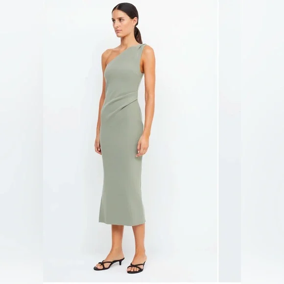 Bec & Bridge Pale Blue One-Shoulder Midi Dress - Picture 5 of 5